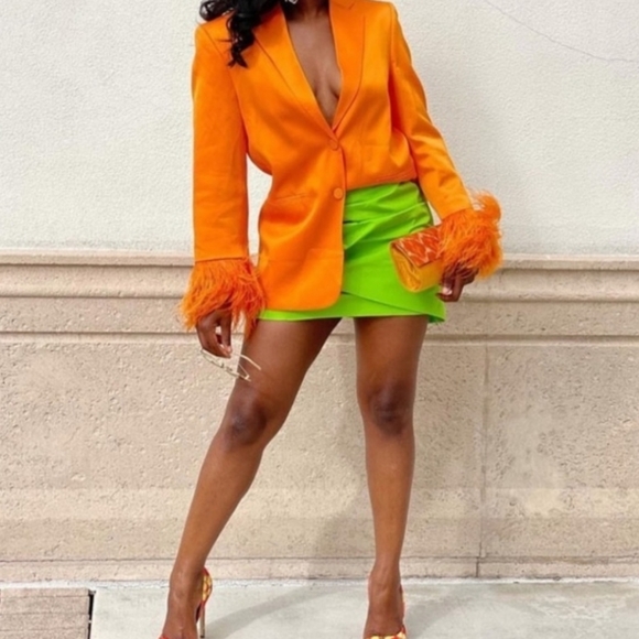 Zara Limited Edition Draped Mini Skirt Join Life Collection Neon Green Size XS - Picture 5 of 8